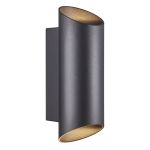 Nordlux Nico Vægbelysning Aluminium Sort Up & Down | IP54 - Egnet til 2x GU10