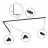 Bright Choice Rail Set 1-Fase L 1,5 x 2 Meter Sort | incl. Endedæksel, Strømstik og L -Forbindelsesstykke 