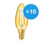 Fordelspakke 10x Ledvance Vintage 1906 LED E14 Kerte guld 1.5W 120lm - 824 ekstra varm hvid | erstatter 15W