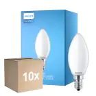 Fordelspakke 10x Philips Corepro LED Kerte E14 matt 6.5W 806lm - 827 ekstra varm hvid | erstatter 60W