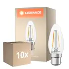 Fordelspakke 10x Ledvance Classic LED B22 Kerte Filament Klar 1.8W 250lm - 827 Ekstra Varm Hvid | Erstatter 25W