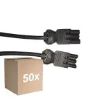 Fordelspakke 50x Noxion GST - Kompatibel Forlængerkabel Sort - Han + Hun - 1m - 3 pole 1,5mm2