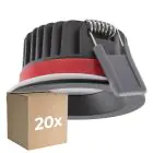 Fordelspakke 20x Ledvance LED spot Fire Rated Aluminium sort 8W 680lm 36D - 930 varm hvid | Udsnit 68mm - IP65 - bedste farvegengivelse - dæmpbar